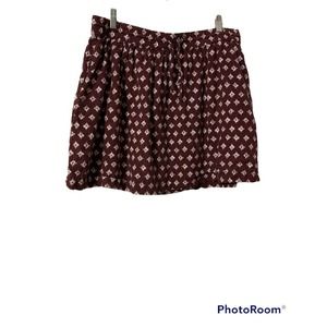 GAP Women’s Purple White Linen Elastic Waist Lined Pocket Skirt Size Large